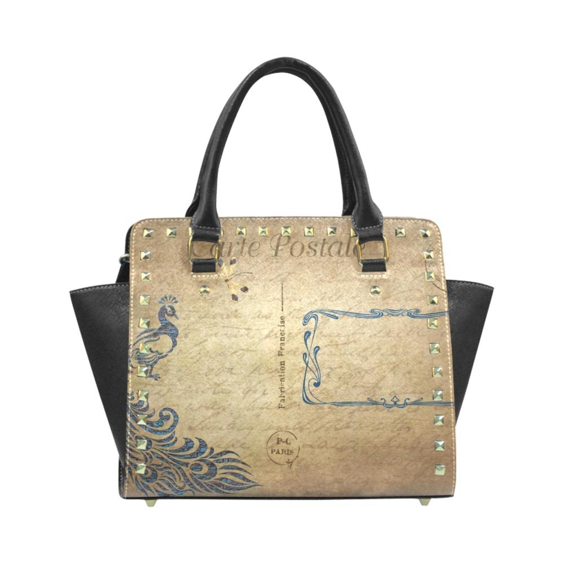 Handbags, Beige Postale Graphic Style Top-Handle Bag – G and K Online Sales