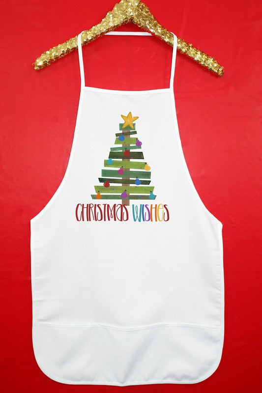 Christmas Wishes Holiday Pallet Tree Apron