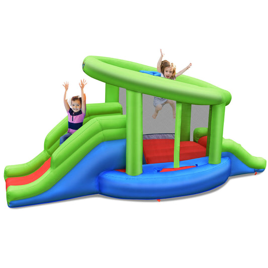 Inflatable Bounce Castle Climb Bouncy 2 Slides with Basketball Hoop