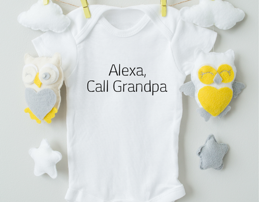 Alexa, Call Grandpa Cotton Baby Bodysuit - G&K's