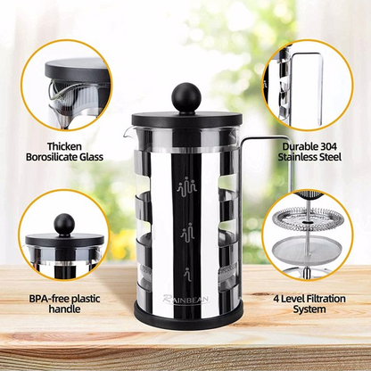 Stainless Steel 600 ml French Press Coffee Maker - G&K's