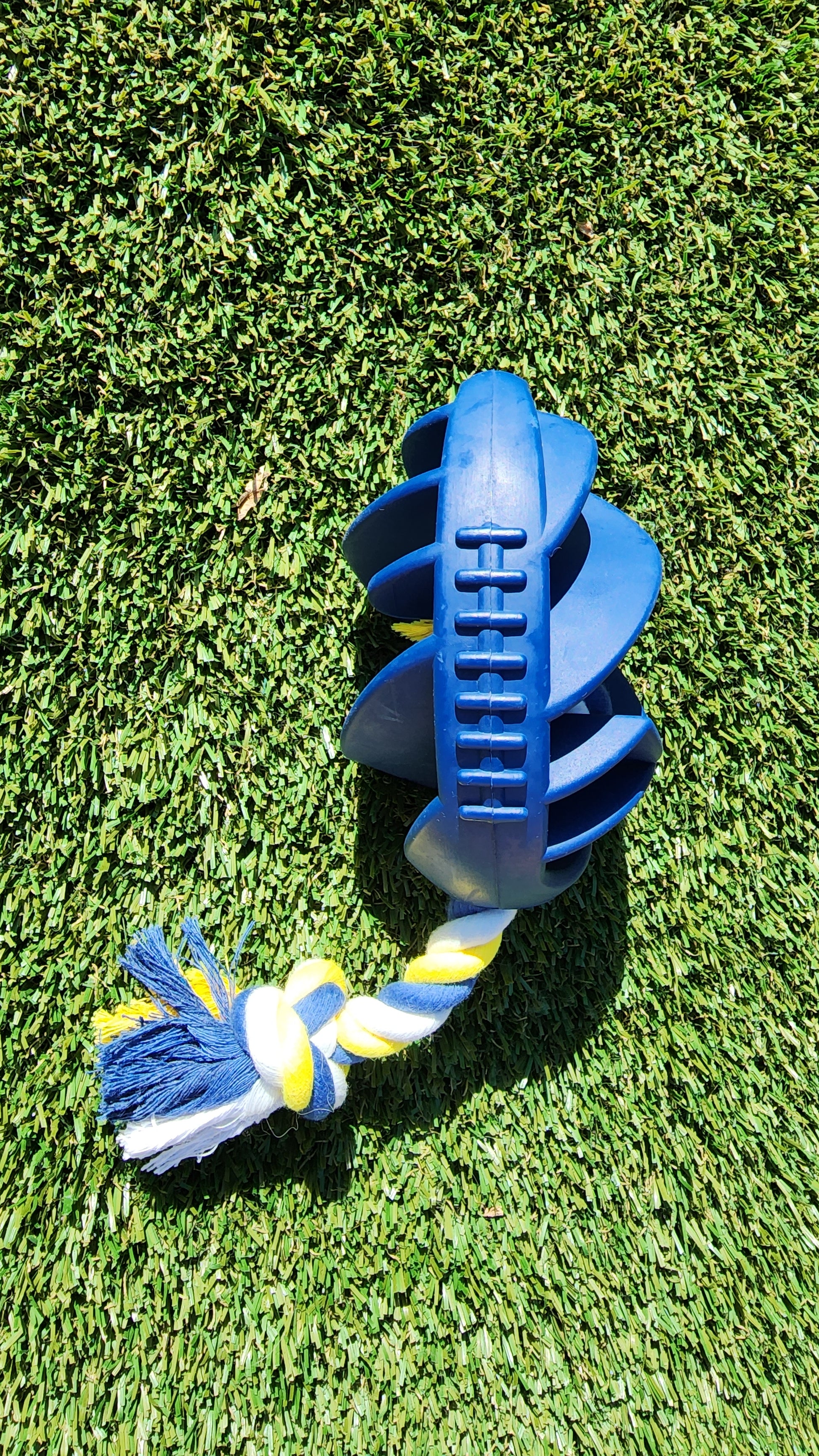 Rubber Football Dog Chew Toy with Tug Rope - G&K's