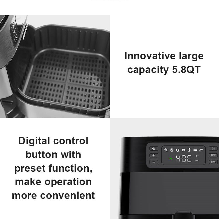 5.8 QT Air Fryer Hot Oven Oilless Cooker LED Touch Digital Screen - G&K's