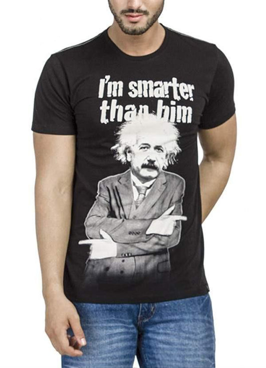 Einstein I'm Smarter Black Half Sleeve Men T-Shirt - G&K's