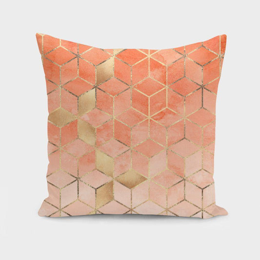 Soft Peach Gradient Cubes Cushion/Pillow - G&K's