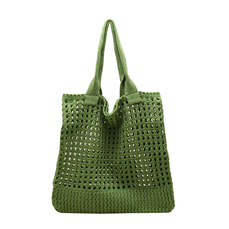 Woolen Knitted Bag Casual Hollow out Knitted Bag Handheld Tote Bag - G&K's